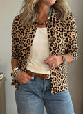 CLEARANCE SALE🔥 Casual Lapel Pocket Leopard Print Jacket